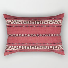 Triangle Stripe Kilim II 19th Century Authentic Colorful Red Black White Vintage Patterns Rectangular Pillow