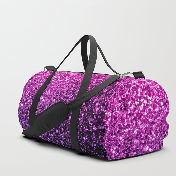 Purple Pink Ombre glitter sparkles faux sparkly look for her Duffle Bag ...