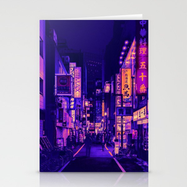 Tokyo Neon Dreams Stationery Cards