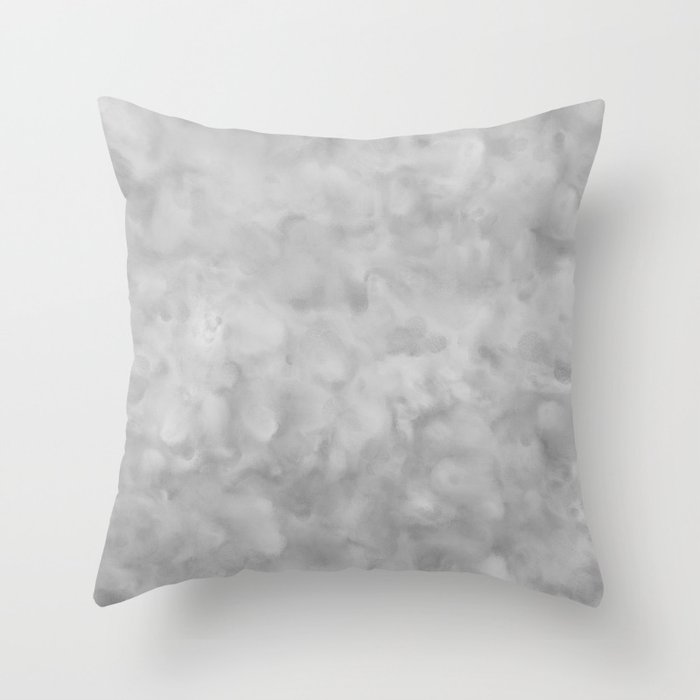 Soft Gray Clouds Texture Throw Pillow