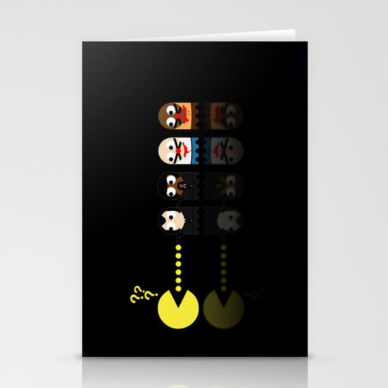 Pacman with Pulp Fiction Ghosts Stationery Cards