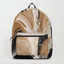 Abstract Arches in Neutral Gold Ochre and Dark Charcoal Backpack