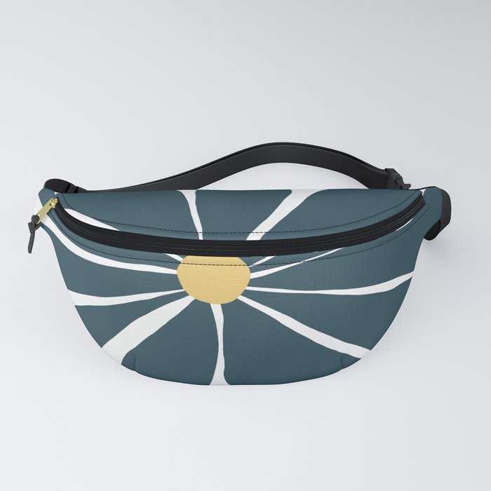 Charcoal and Yellow Ochre Big Funky Flower Fanny Pack