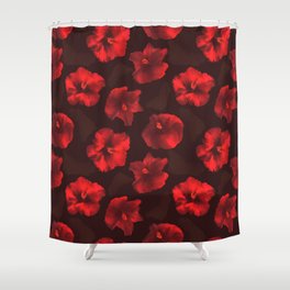 Bright red hibiscus Shower Curtain