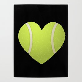 Love Heart Tennis design Valentine's Day Gift Tennis Players Poster