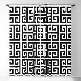 Greek Key (White & Black Pattern) Blackout Curtain