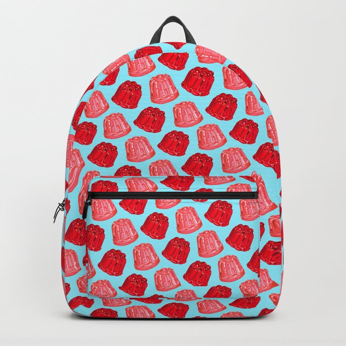 Red & Pink Jello Pattern - Blue Backpack