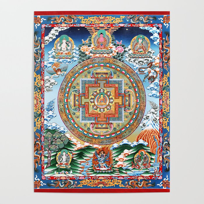Tibetan Buddhist Vajrayana Teachings Thangka Poster