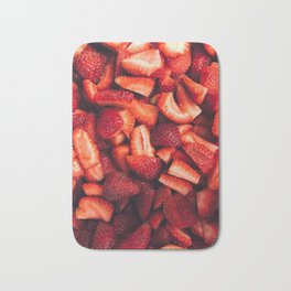 Fresh Juicy Summer Strawberries Bath Mat