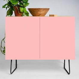 Pale Rosette light pink pastel solid color modern abstract pattern  Credenza