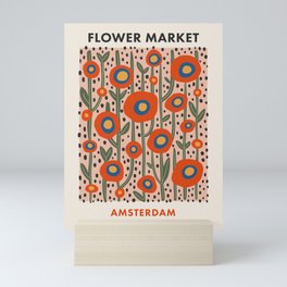 Flower Market Amsterdam, Abstract Modern Floral Print Mini Art Print