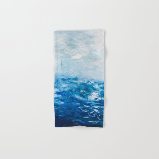 Paint 10 abstract water ocean seascape modern painting dorm room decor affordable stretched canvas Hand & Bath Towel