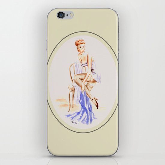Erotic lady in lingerie - Retrostyle iPhone & iPod Skin