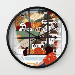 Fall Wall Clock