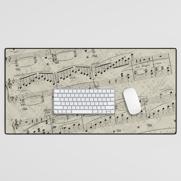 I Love Piano Music Desk Mat