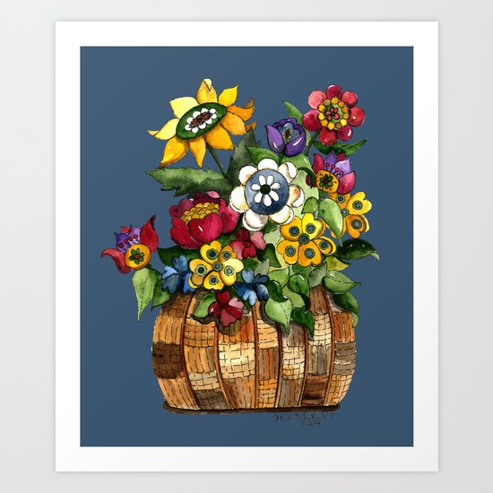 Happy Flowers Art Print
