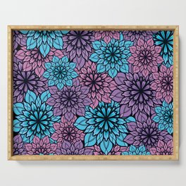 Colourful Delicate Flower Mandalas  Serving Tray