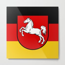 Flag of Niedersachsen (Lower Saxony) Metal Print | Niedersachsen, Deutschland, German, Hanovre, Widukind, Alemania, Northsea, Sachsen, Aller, Graphicdesign 