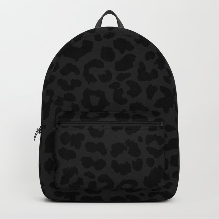 Black On Black Leopard Backpack