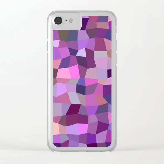 Purplish tile mosaic Clear iPhone Case