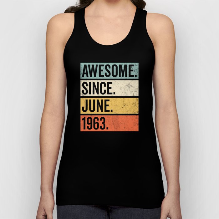 Awesome Since June 1963 Birthday Retro Tank Top