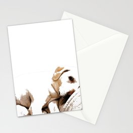 The Look On White - Yellow Labrador Retriever Dog Art by Sharon Cummings Stationery Card