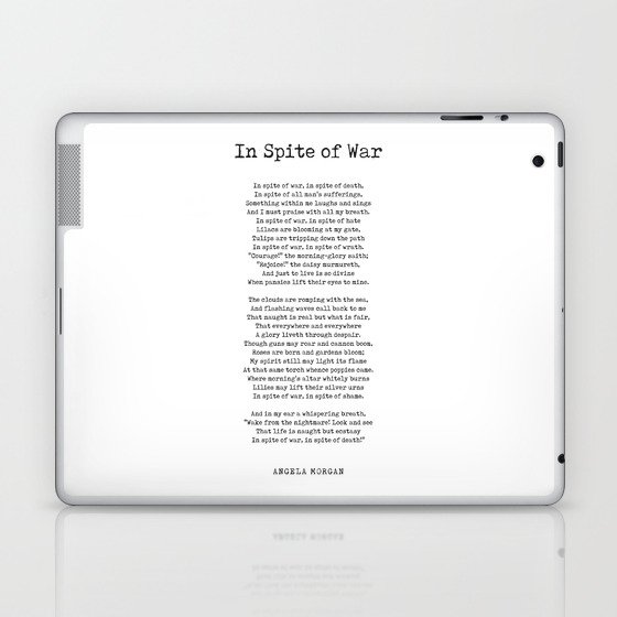 In Spite Of War - Angela Morgan Poem - Literature - Typewriter Print 1 Laptop & iPad Skin