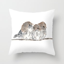 Cuddling birds Throw Pillow