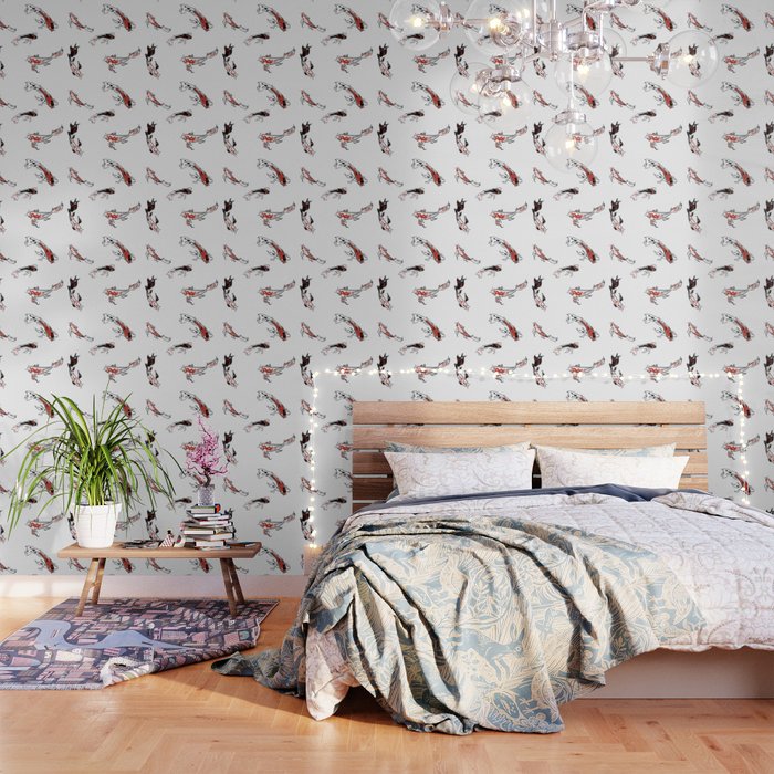 Seamless pattern with koi carps Wallpaper