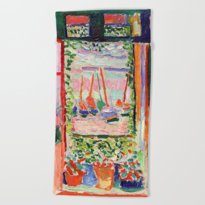 Henri Matisse The Open Window Beach Towel