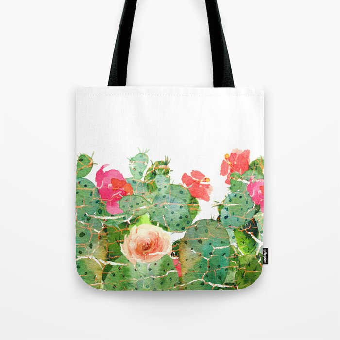 scratched cactus Tote Bag