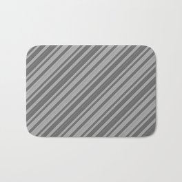 [ Thumbnail: Dark Grey and Dim Grey Colored Lined/Striped Pattern Bath Mat ]