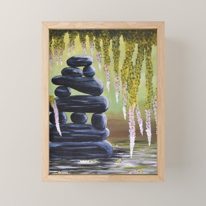 Zen Pond Framed Mini Art Print By Kerrysandhuart Society6