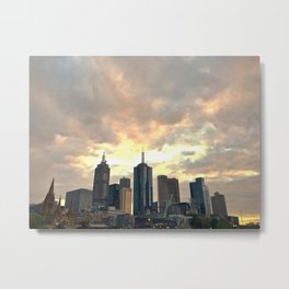 Majestic Imposing Melbourne Metal Print | Photo, Cloudysky, Raysoflight, Digital, City, Digitalmanipulation, Australia, Sunbursting, Majestic, Other 