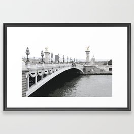 Pont Alexandre III and the Seine river in Paris Framed Art Print | Painting, Seine, Paris, France, City, Pont Alexandre, Parisian, French, Bridge 