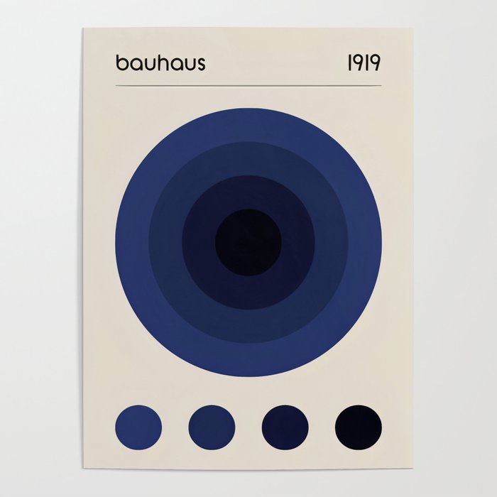 Bauhaus Blue Vintage Poster Poster