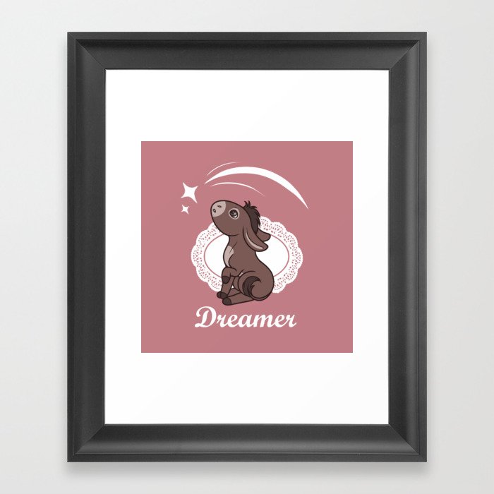 Dreamer Donkey Framed Art Print
