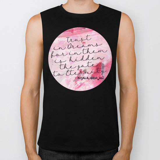 Trust in Dreams calligraphy Biker Tank