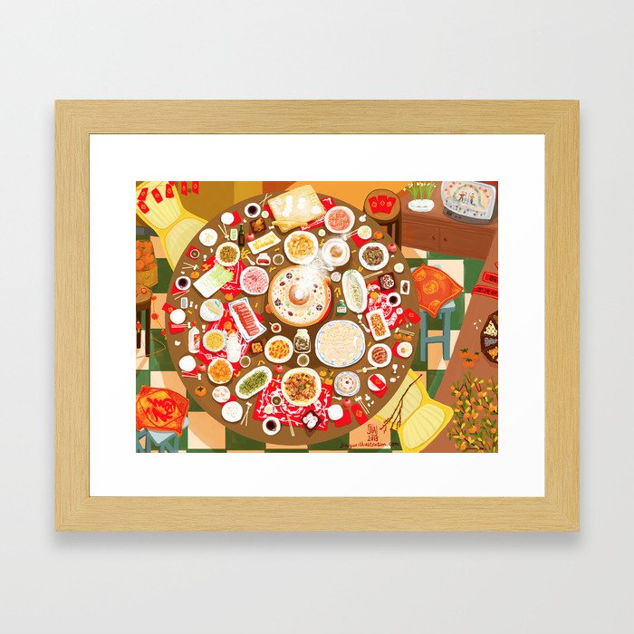 Family Feast for Chinese New Year's Eve Framed Art Print