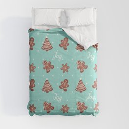  Joyful Gingerbread Pattern (mint)  Comforters