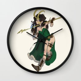 Lady Loki Wall Clock | Asgard, Loki, Drawing, Female, Nordic, Woman, Trickster, Frostgiant, Lady, Chaos 