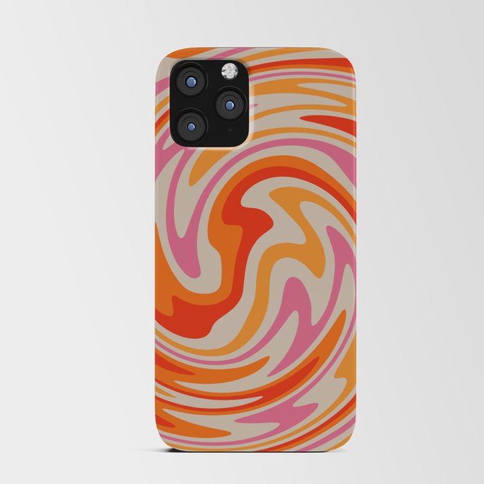 70s Retro Swirl Color Abstract iPhone Card Case