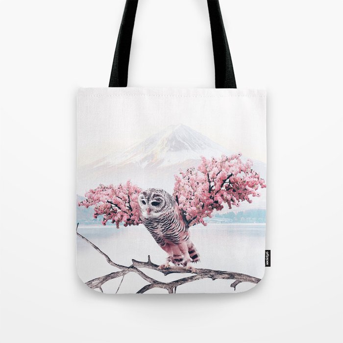 Sakura Owl Tote Bag