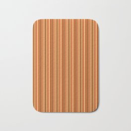 Orange striped . Bath Mat