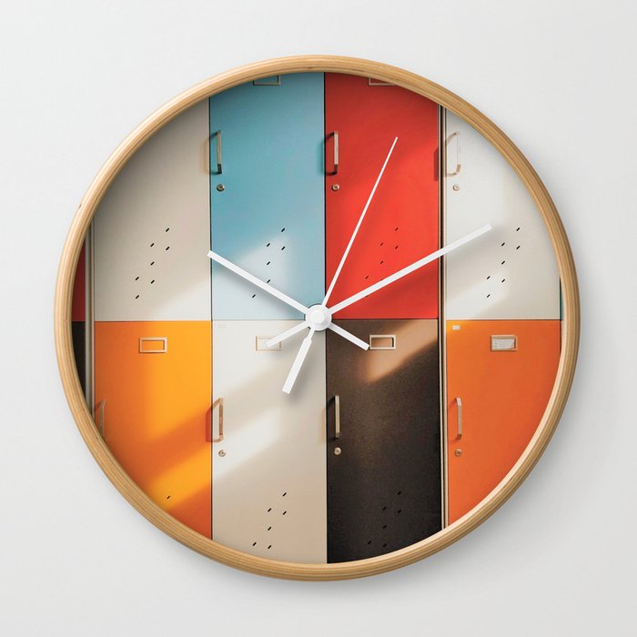 Retro Lockers Wall Clock
