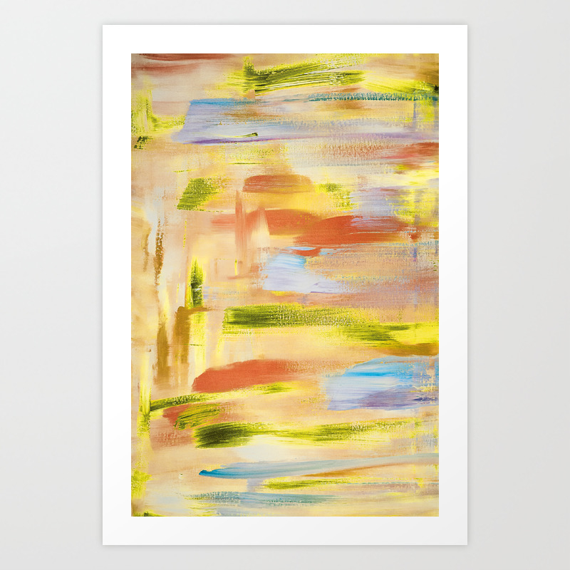 Desert Dance Minimal Acrylic Abstract Painting In Orange Amber