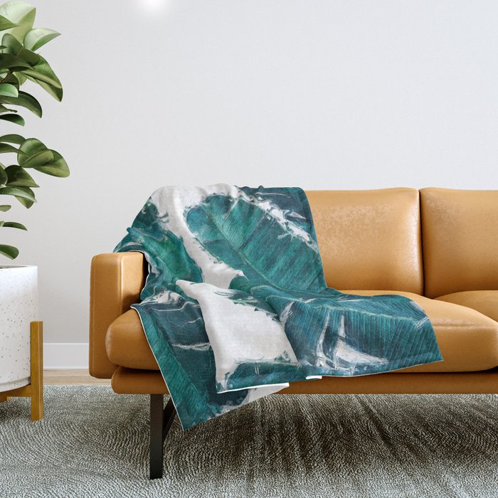 Banana Leaf Vacay (viii 2021) Throw Blanket