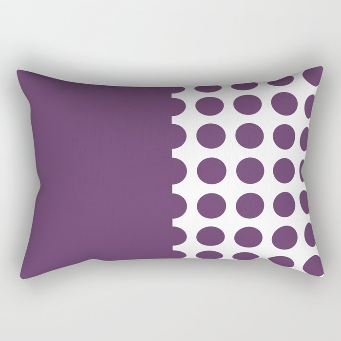 Elegant Dots Polka Dots Circles Spots Purple Violet White Rectangular Pillow