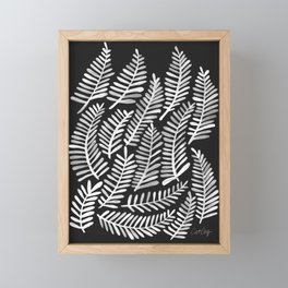 Modern Fronds – White on Black Palette Framed Mini Art Print