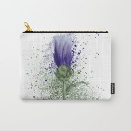 The Thistle  Carry-All Pouch | Scottish, Paintsplashes, Vintage, Art, Wild, Flower, Digital, Watercolor, Thistle, Highland 